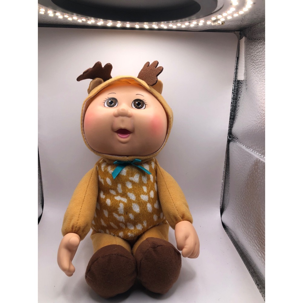 Cabbage Patch Kids Cuties Deer Plush Doll Tan Spotted Reindeer Costume 9 inch